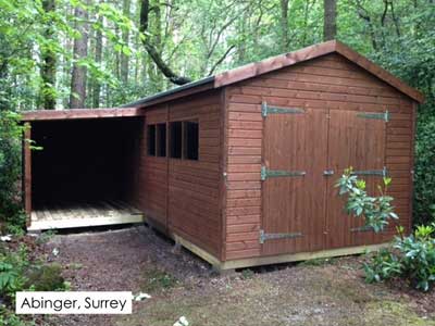 Picture of a timber garage in Abinger, Surrey